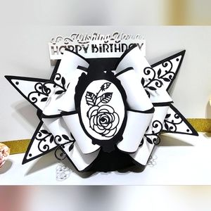Unique Handmade Birthday Bow Easel Card, Wishing You A Happy Birthday